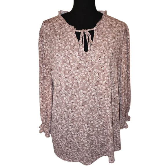 Adrianna Papell Floral Pink Blouse - Picture 1 of 3